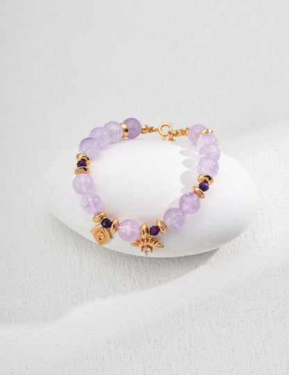 【Premium Quality】S925 Silver Bracelet with Natural Pearl, Amethyst & Aquamarine