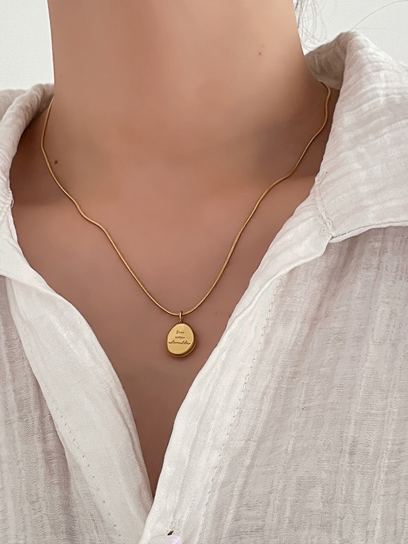Trendy Titanium Steel Necklace – Fade-Proof Pendant Chain, Minimalist Statement Jewelry
