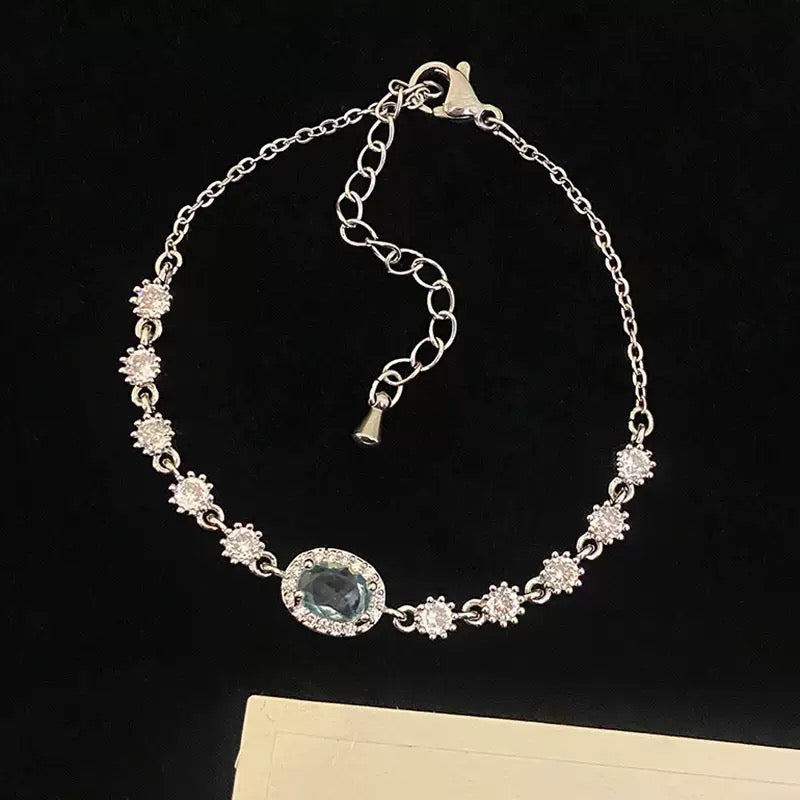 Sky Blue Single Stone Bracelet