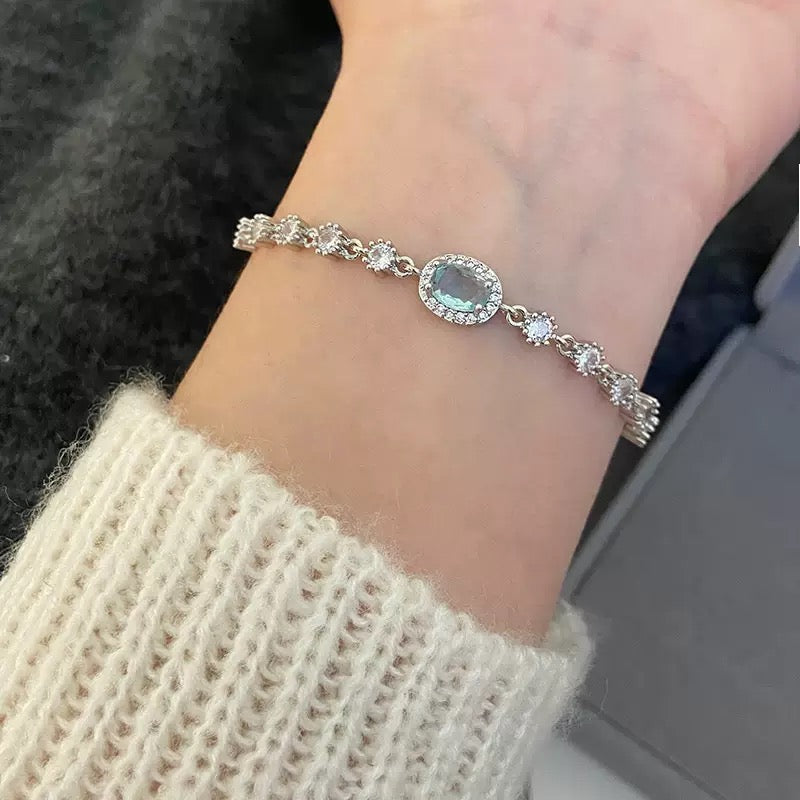 Sky Blue Single Stone Bracelet