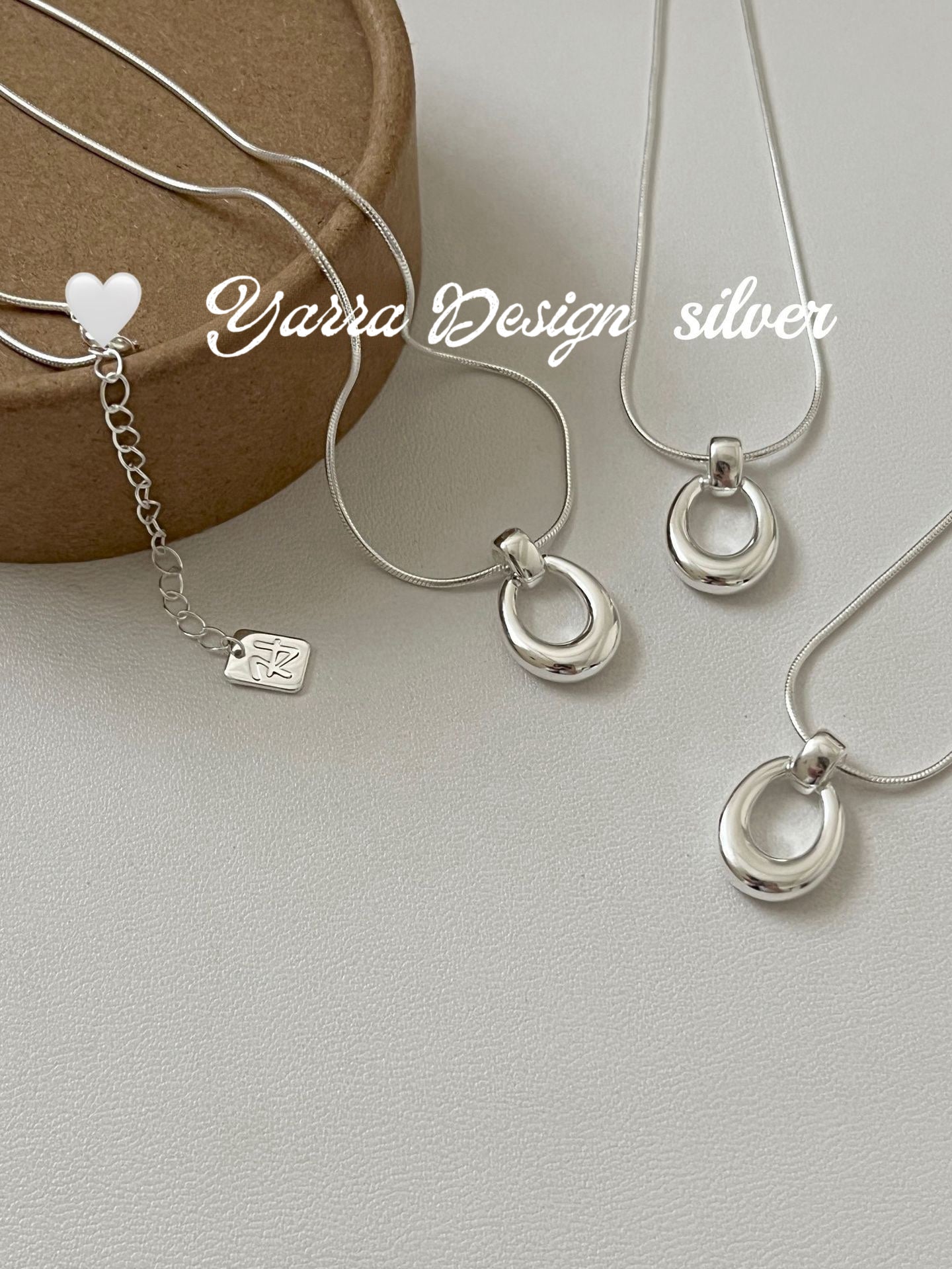 S925 Sterling Silver Hollow Oval Necklace