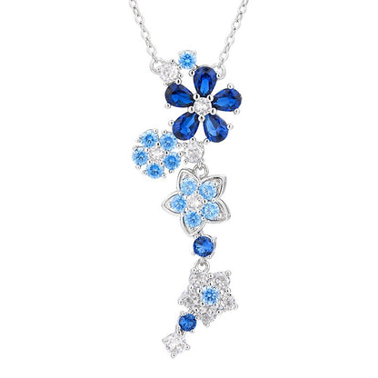 Elegant Zircon Flower Jewelry Set – Necklace & Bracelet