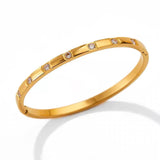 Elegant Bangle with Sparkle Accents – Gold