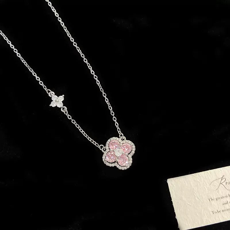 Sakura Necklace (pink/blue/silver)