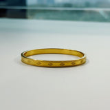 Engraved Clover Bangle