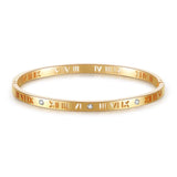 Roman Numeral Bangle – Gold