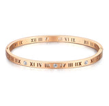 Roman Numeral Bangle – Rose Gold
