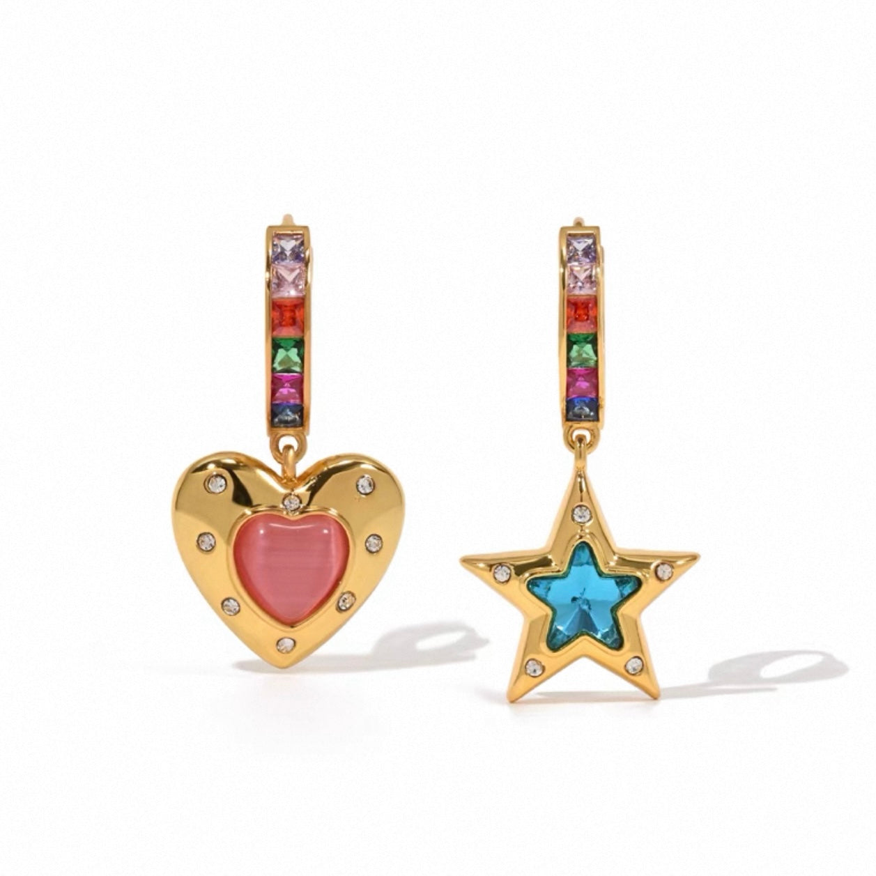 Star & Heart Hoop Earrings